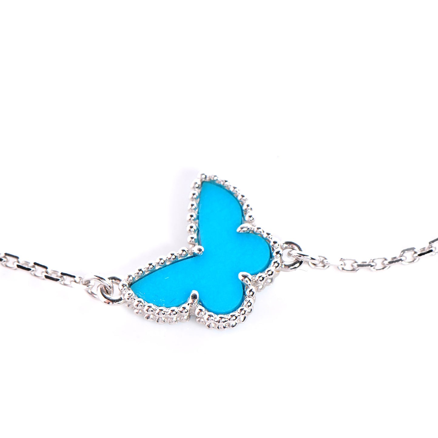 18K White Gold Turquoise Sweet Alhambra Butterfly Bracelet
