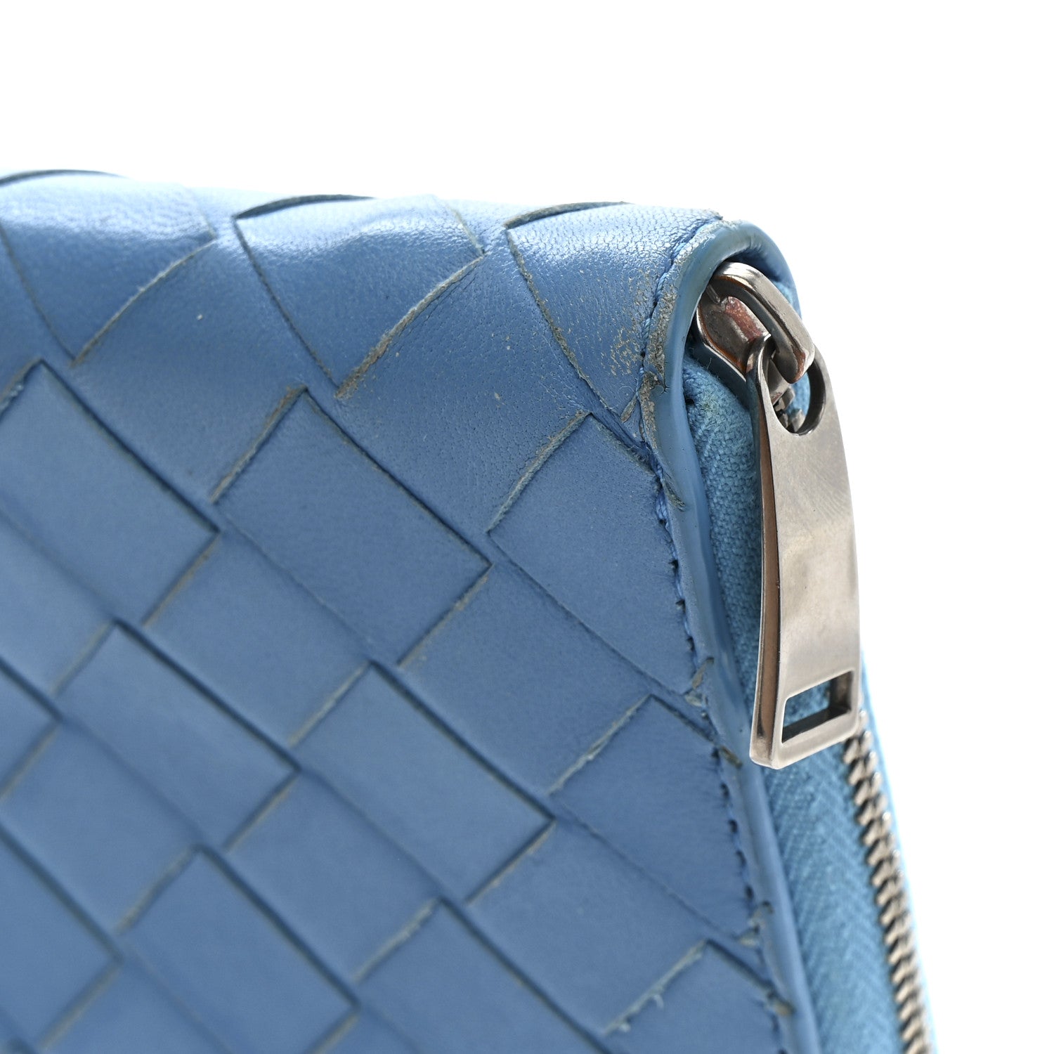 Bottega Veneta Nappa Intrecciato Zip Around Wallet Sky Blue 11 of 14