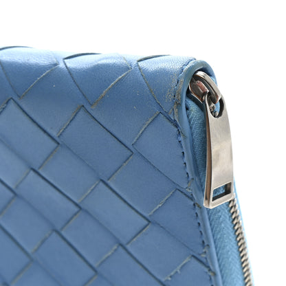 Bottega Veneta Nappa Intrecciato Zip Around Wallet Sky Blue 11 of 14