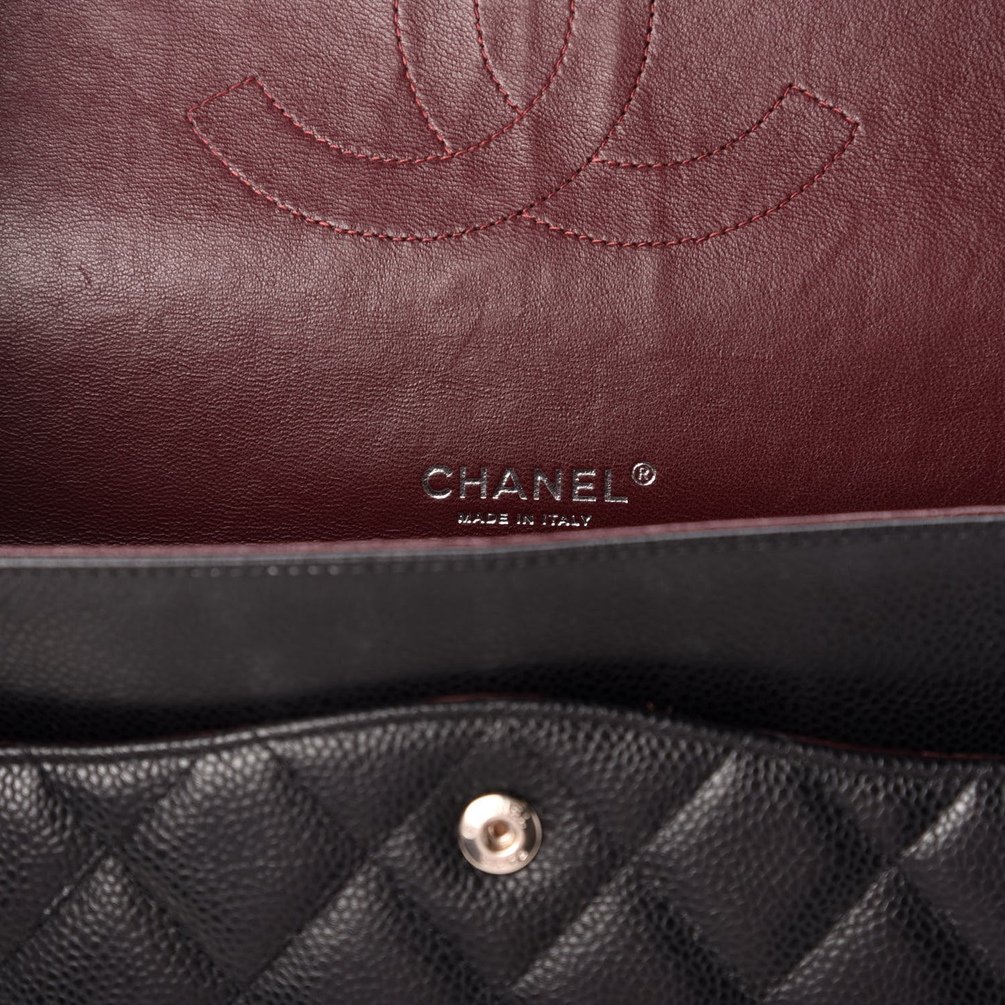 Caviar Quilted Maxi Double Flap Black