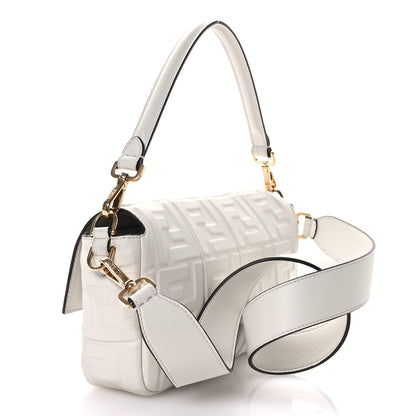 Fendi Nappa FF 1974 Embossed Baguette White 3 of 12