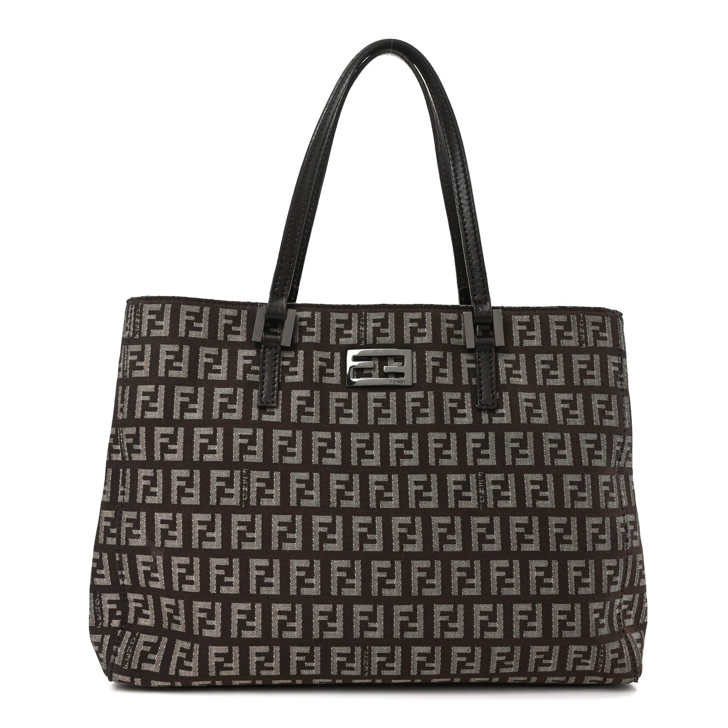Fendi Zucchino Vitello Small Tote Testa di Moro Beige 1 of 11