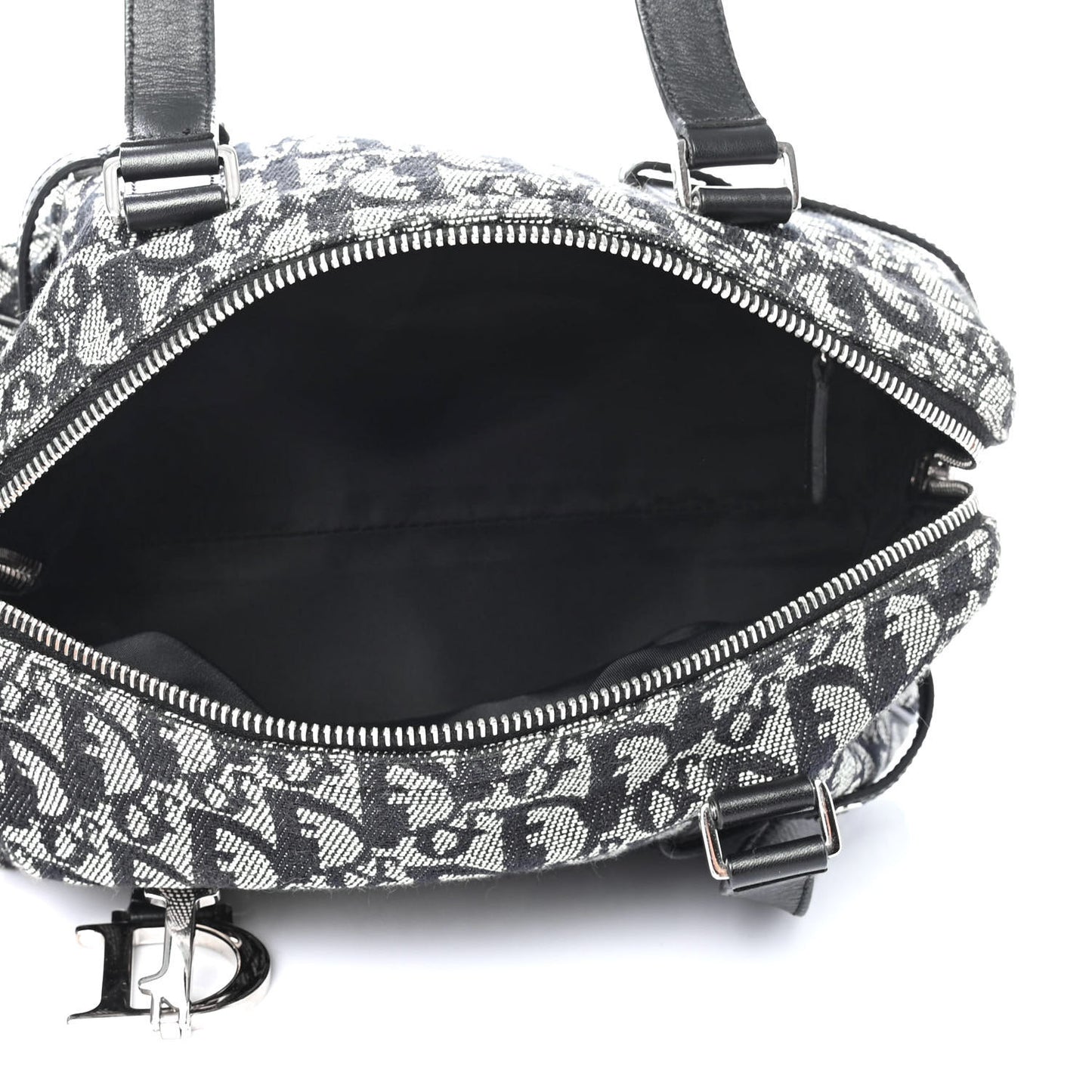 Denim Monogram Charms Shoulder Bag Black