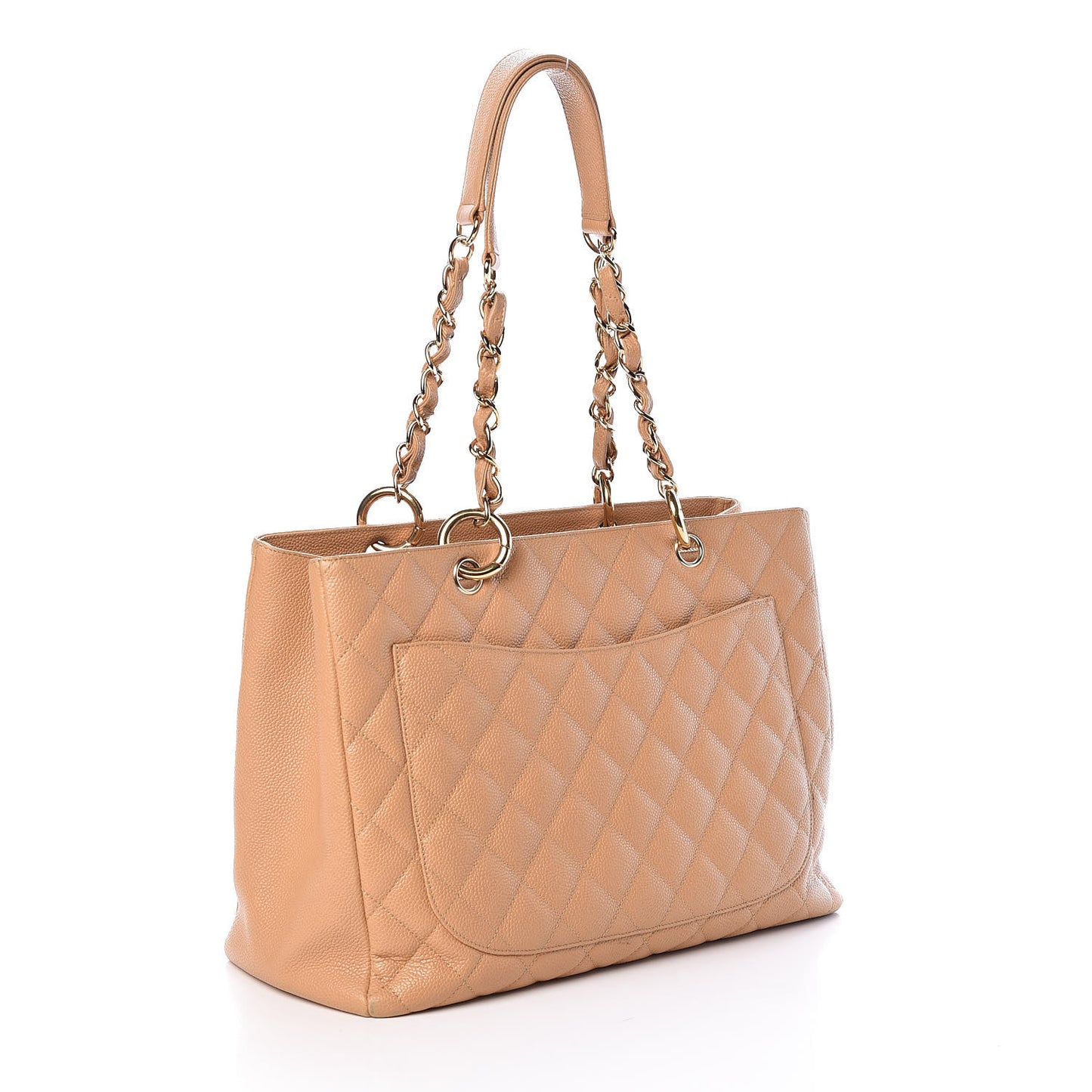 Caviar Quilted Grand Shopping Tote GST Beige