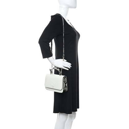 Jimmy Choo Calfskin Snakeskin Embossed Bag White 2 of 10