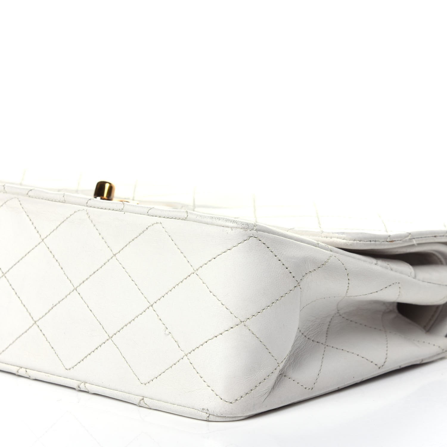 Chanel Lambskin Quilted Medium Double Flap White 10 of 17