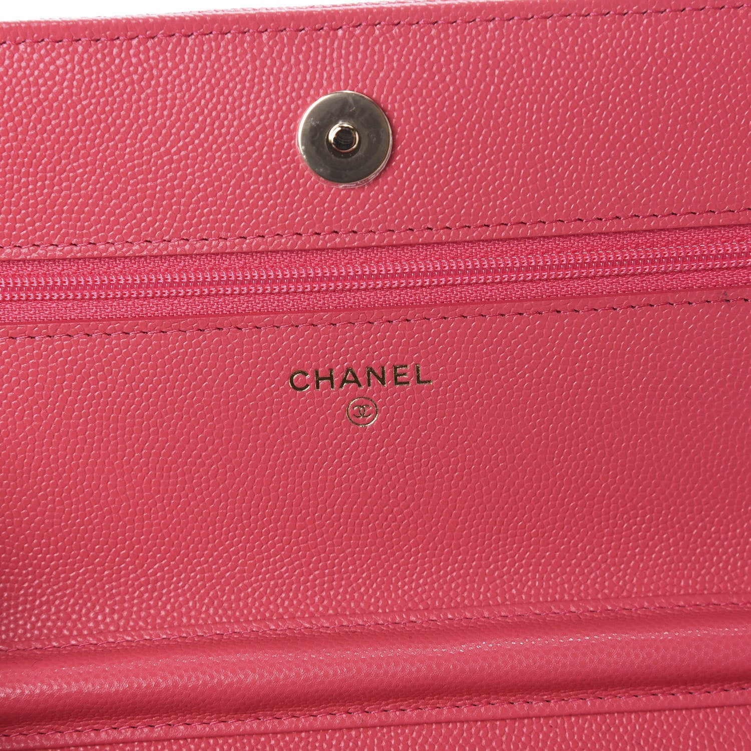 Chanel Caviar Quilted French New Wave Chain CC Wallet On Chain WOC Pink 6 of 9