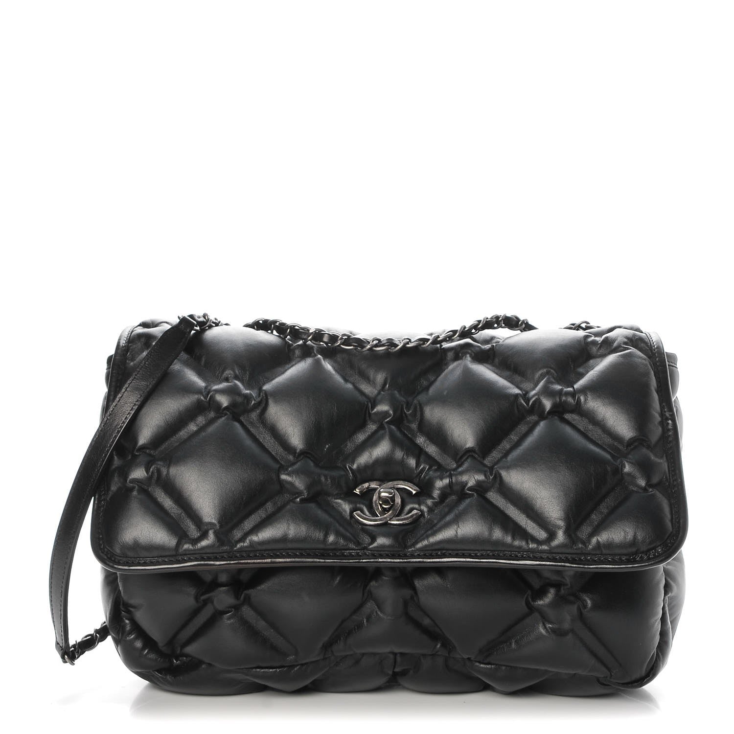 Chanel Calfskin Quilted Large Chesterfield Flap Black 1 of 12