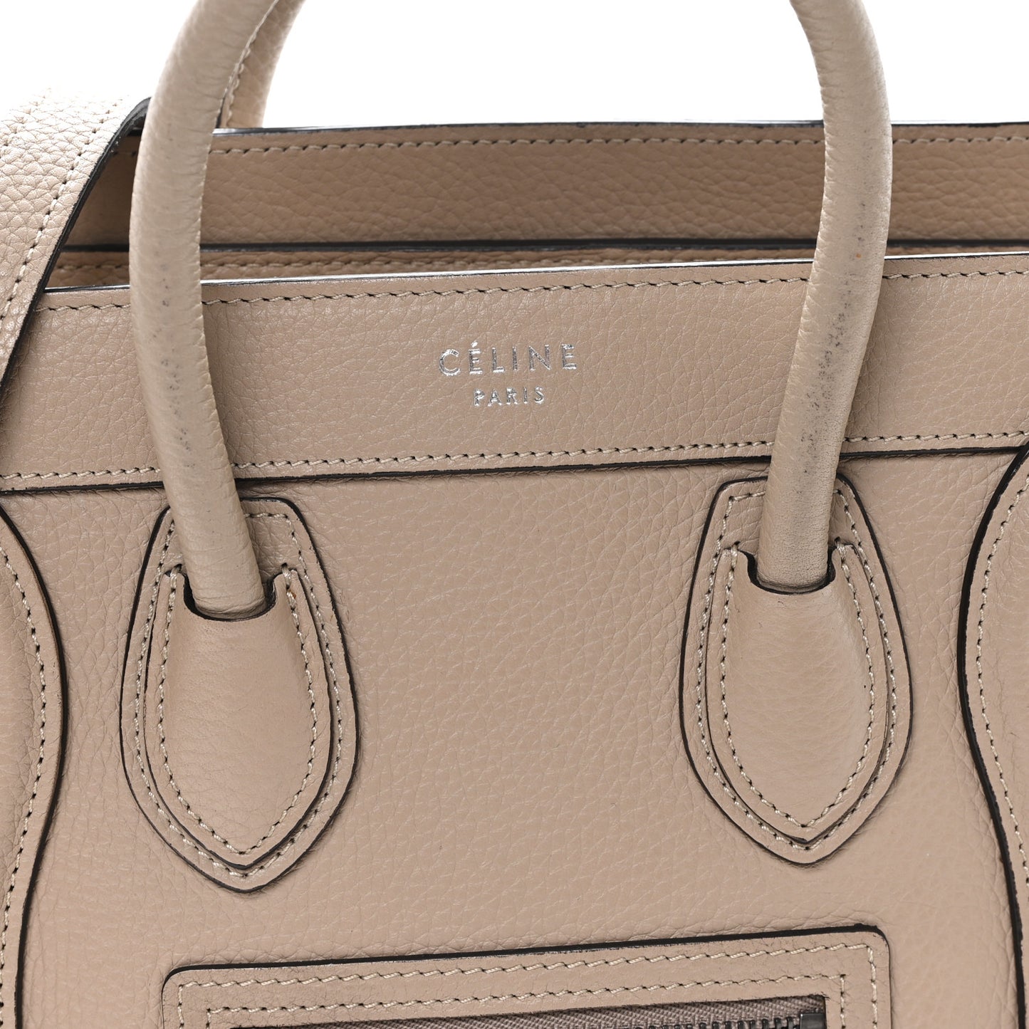 Drummed Calfskin Nano Luggage Dune