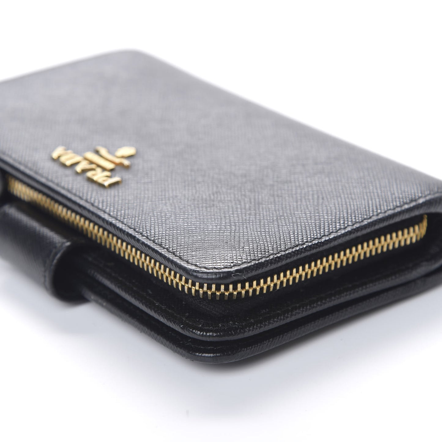 Saffiano Metal Compact Wallet Black