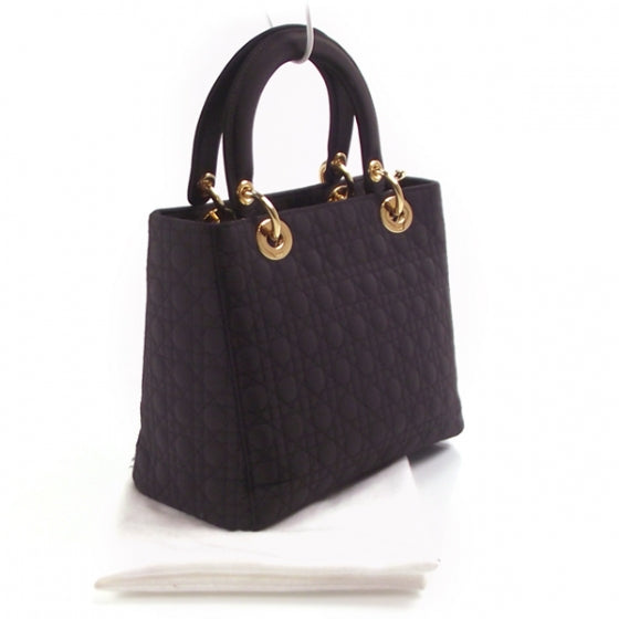 Canvas Cannage Medium Lady Dior Brown