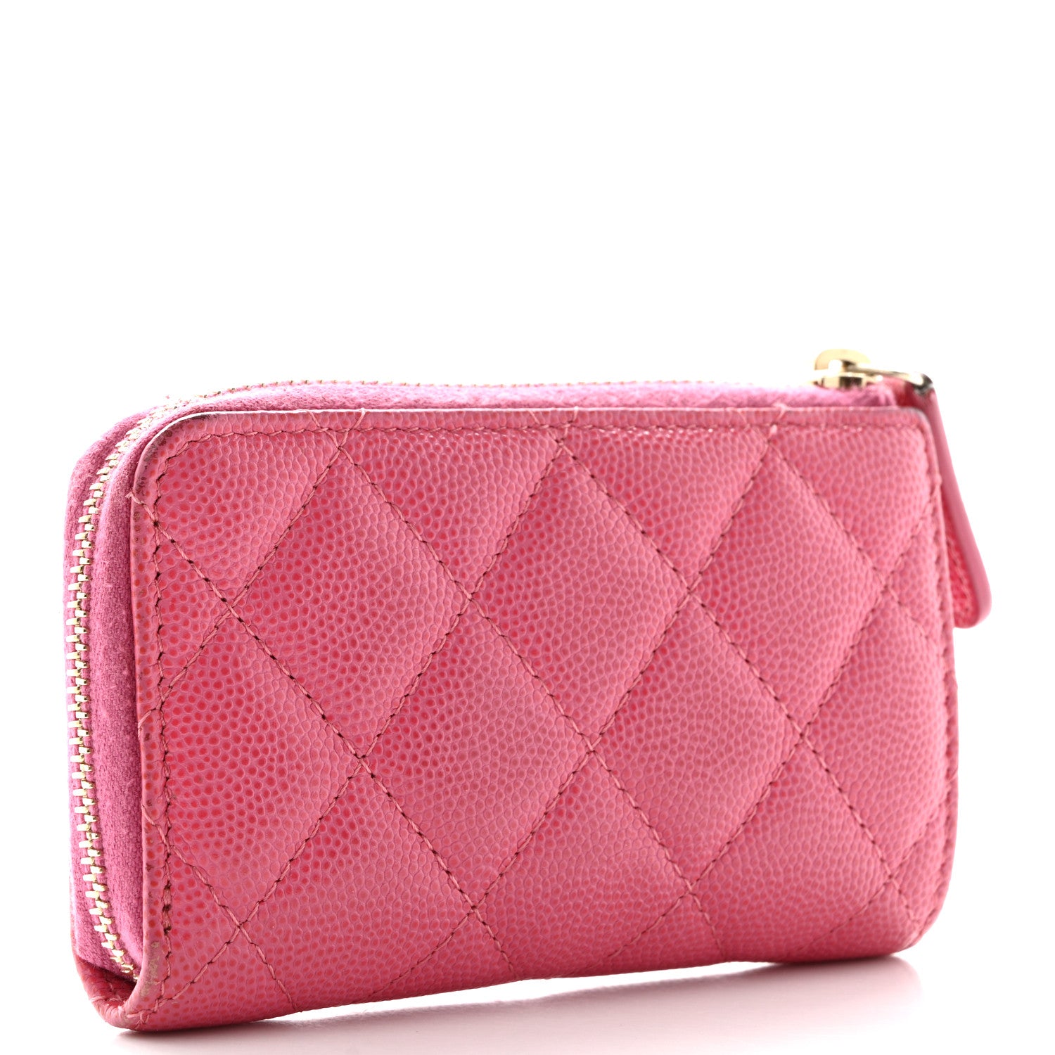 Chanel Caviar Quilted Zipped Key Holder Case Pink 3 of 14