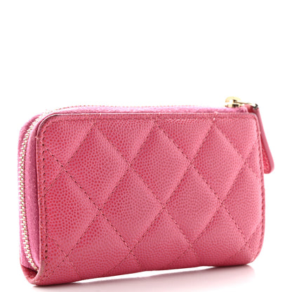 Chanel Caviar Quilted Zipped Key Holder Case Pink 3 of 14