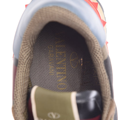 Valentino Garavani Nappa Suede Camouflage Womens Rockrunner Sneakers 37.5 Multicolor 7 of 8