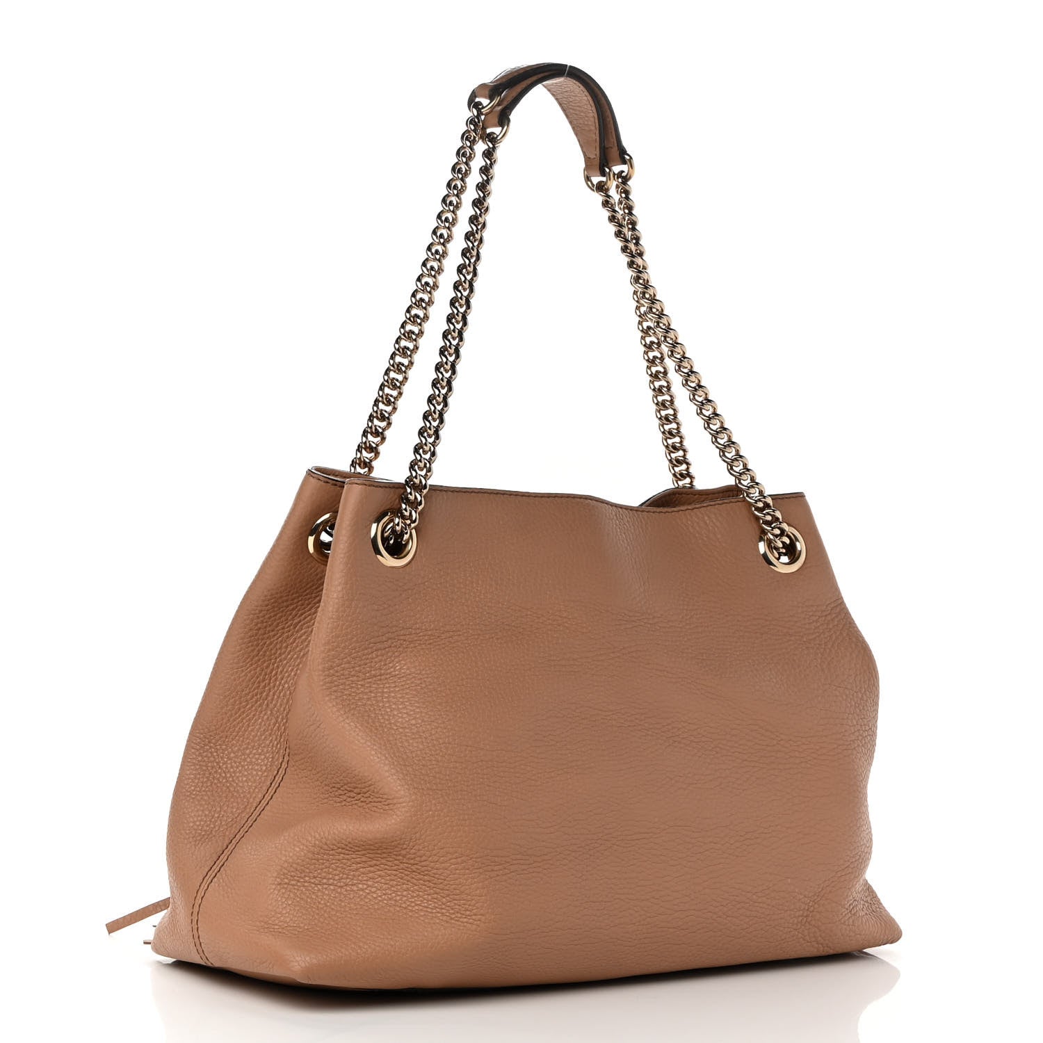 Gucci Pebbled Calfskin Medium Soho Chain Shoulder Bag Camelia 3 of 10