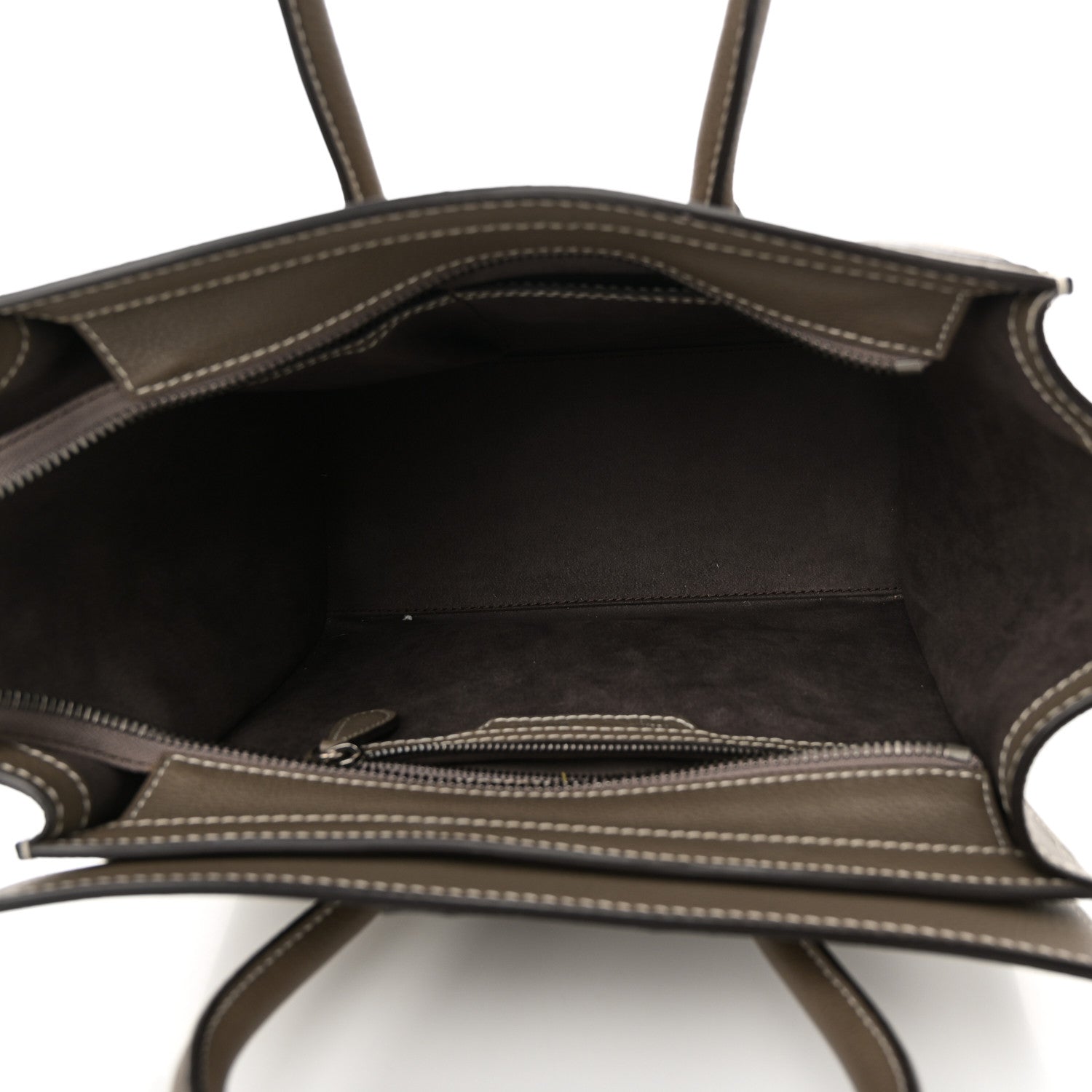 Celine Drummed Calfskin Micro Luggage Souris 5 of 9