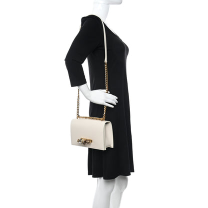 Alexander McQueen Calfskin Jeweled Satchel Ivory 2 of 9