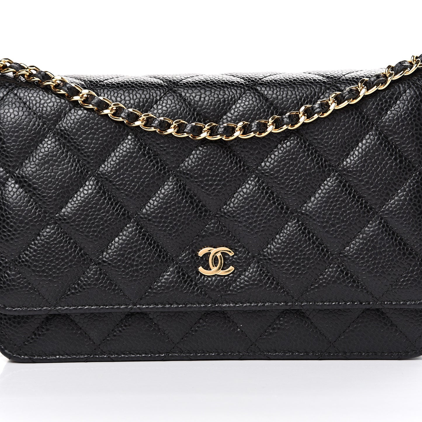 Caviar Quilted Wallet On Chain WOC Black
