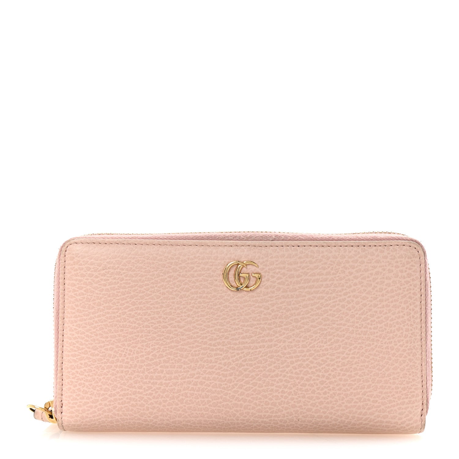 Gucci Dollar Calfskin GG Marmont Zip Around Wallet Perfect Pink 1 of 13