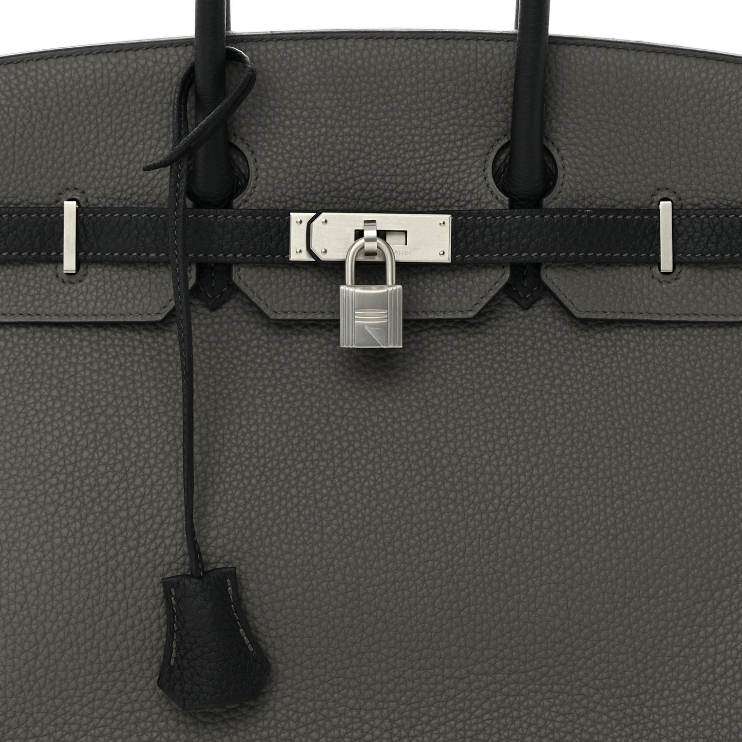Togo Bi-Color Horseshoe Birkin 35 Etain Black