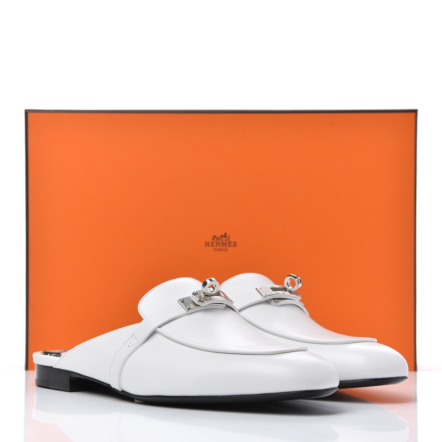 Hermes Calfskin Oz Mules 40 White 9 of 9