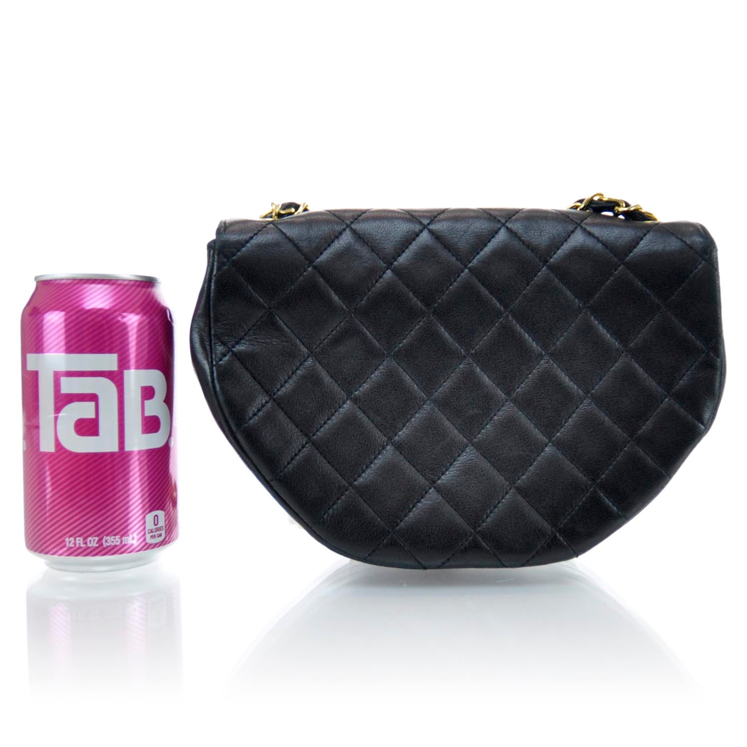 Chanel Lambskin Quilted Small Half Moon Flap Black 3 of 14