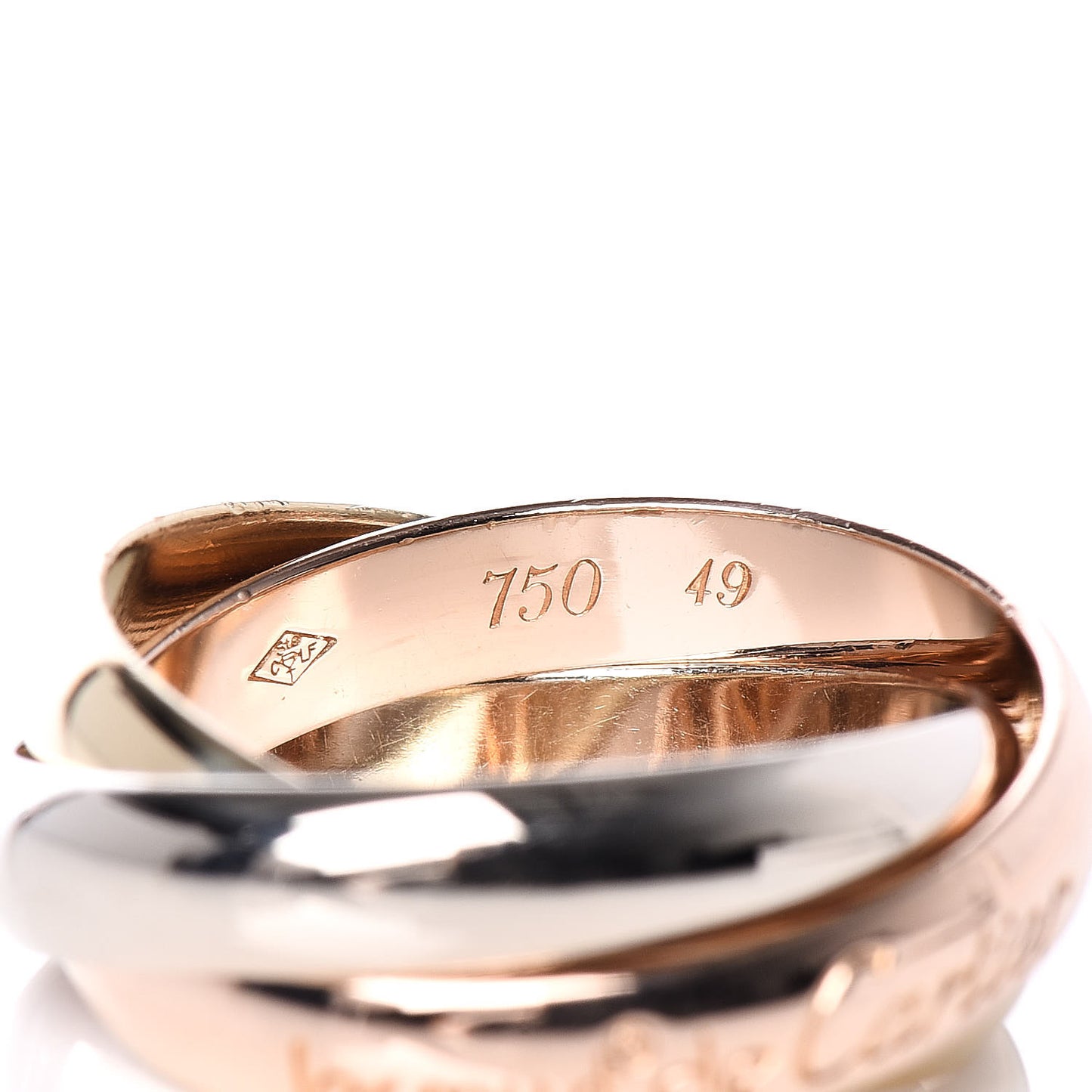 18K Pink Yellow White Gold Classic Les Must De Trinity Ring 49 4.75