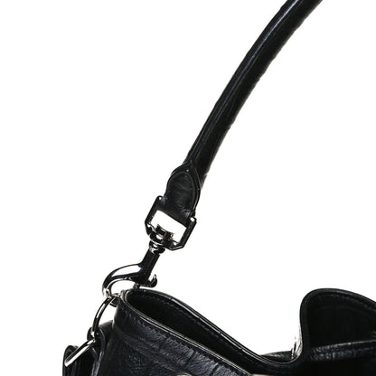 Saint Laurent Calfskin Crocodile Embossed Large Emmanuelle Bucket Bag Black 20 of 31