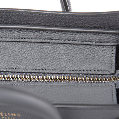 Celine Drummed Calfskin Nano Luggage Kohl 11 of 11