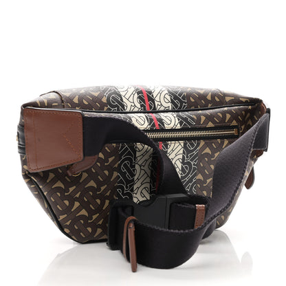 Burberry E-Canvas Monogram Stripe Medium Sonny Bum Bag Bridle Brown 3 of 9