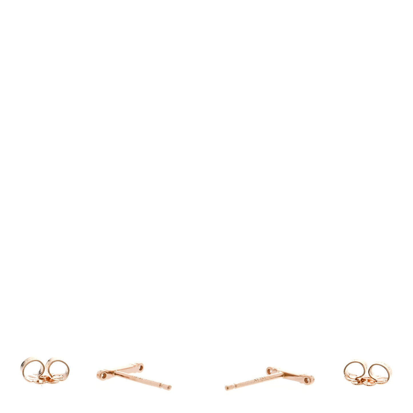 18K Rose Gold Diamond Fleur de Lis Key Bar Earrings