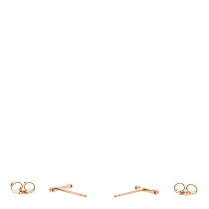 Tiffany 18K Rose Gold Diamond Fleur de Lis Key Bar Earrings 3 of 6