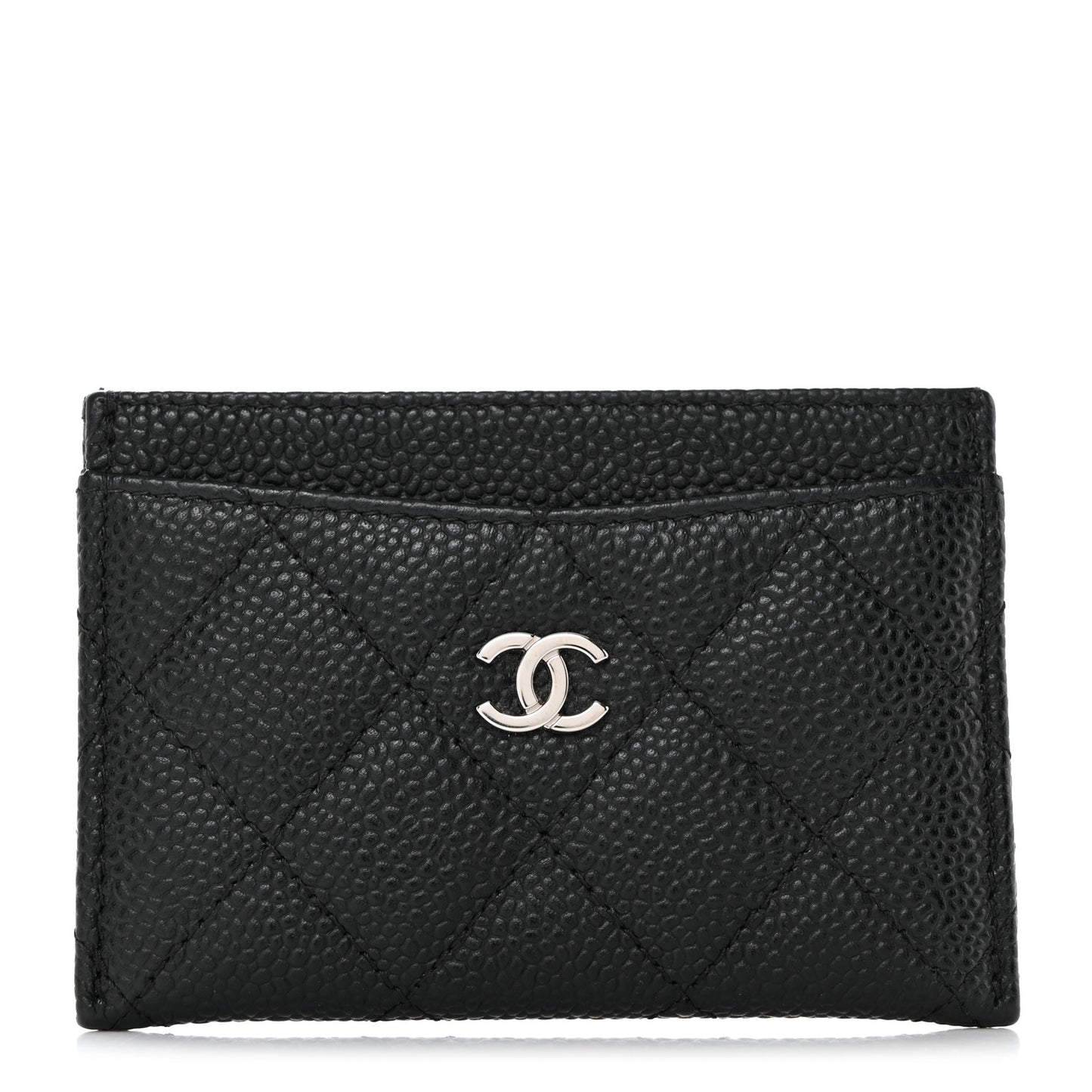 Caviar Quilted Card Holder Black