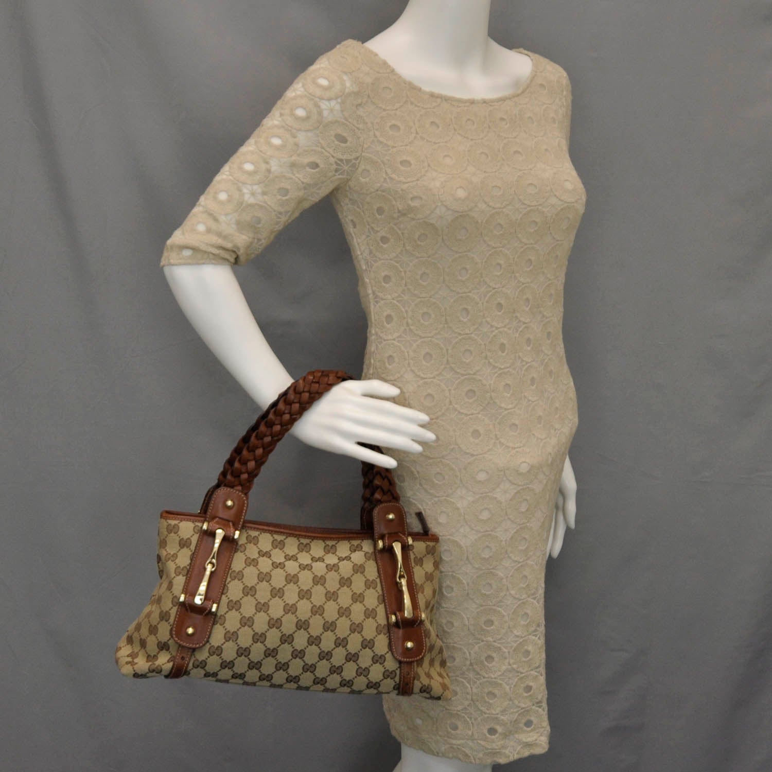 Gucci Canvas Monogram Pelham Tote Brown 2 of 9