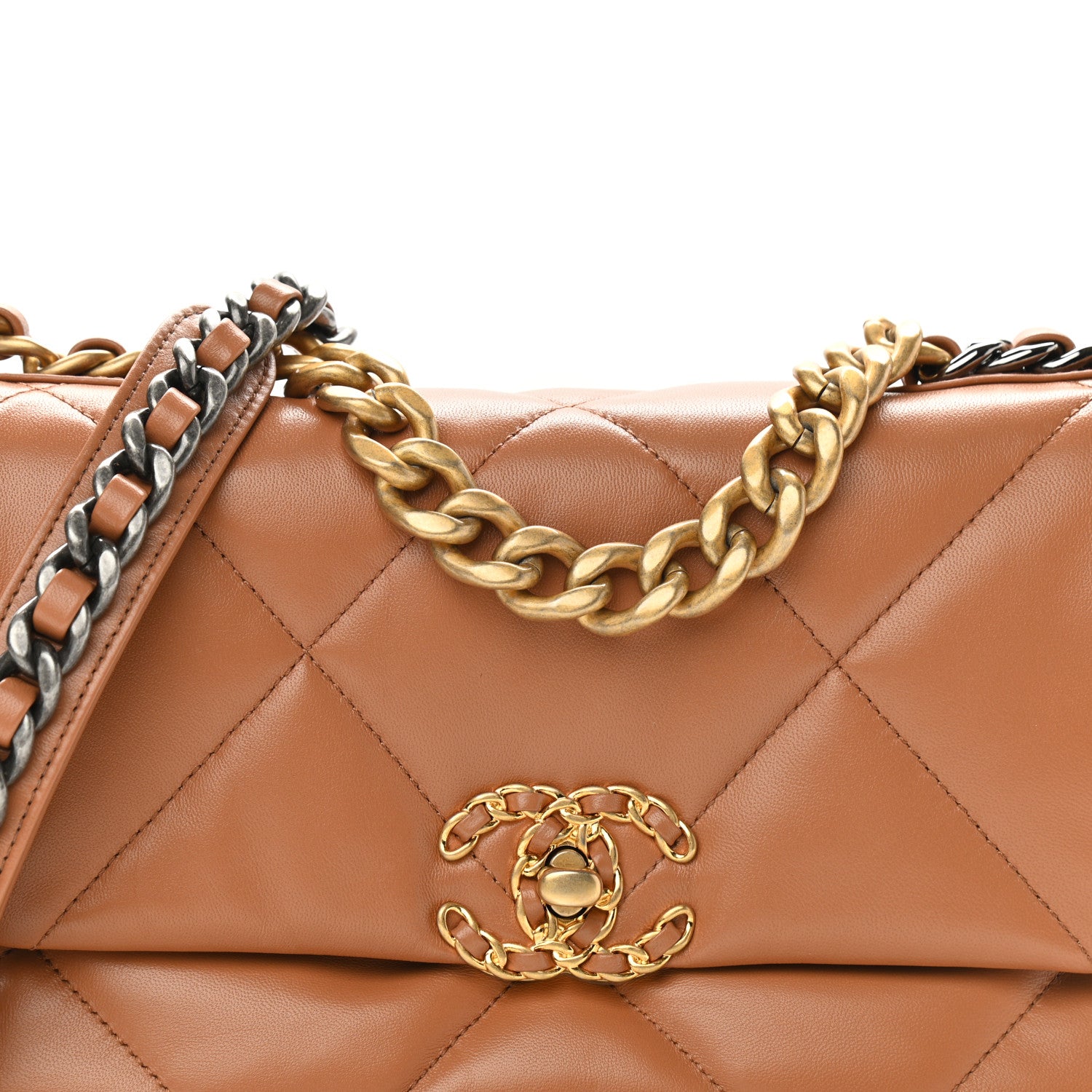 Chanel Lambskin Quilted Medium Chanel 19 Flap Brown 8 of 10