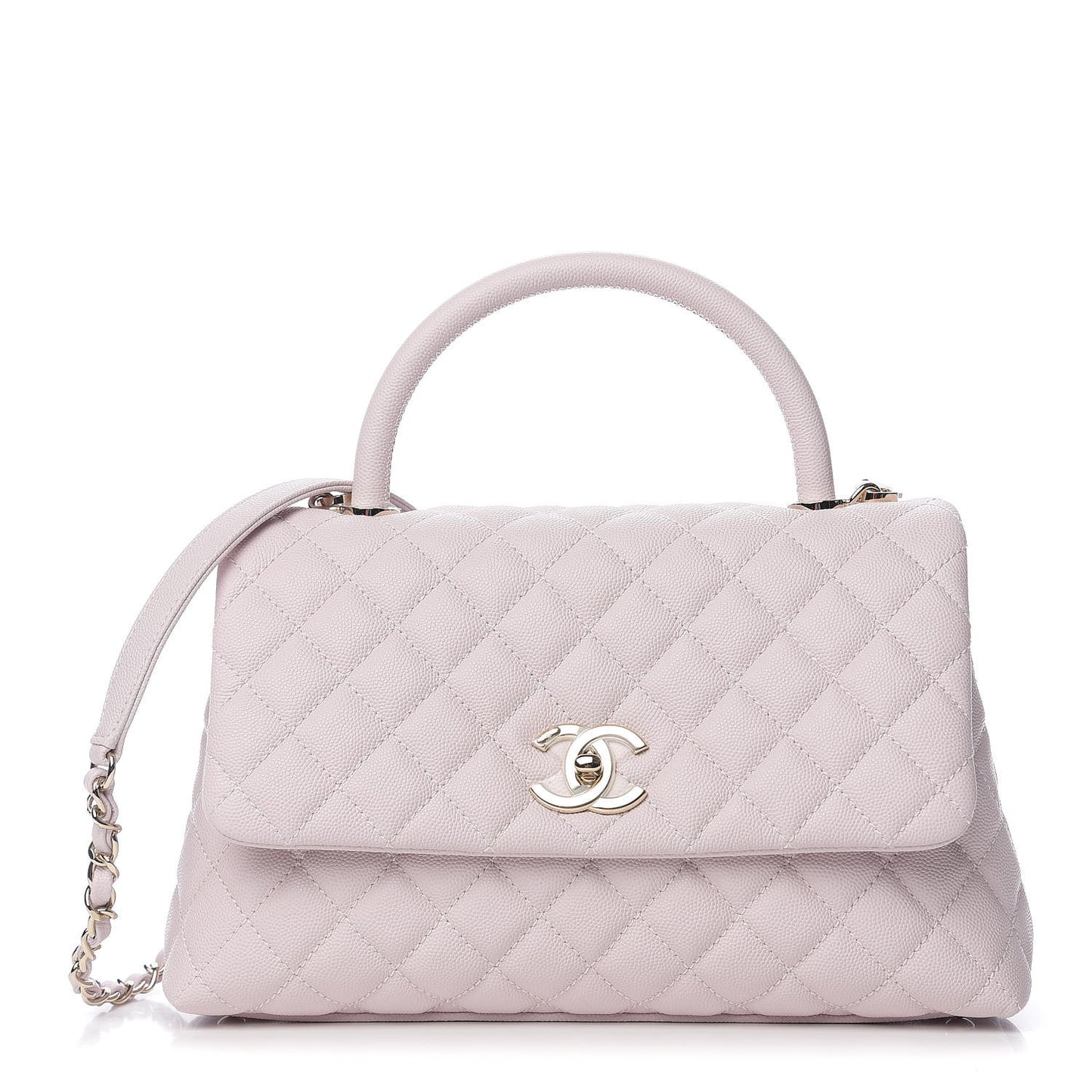 Caviar Quilted Small Coco Handle Flap Lilas Lilac