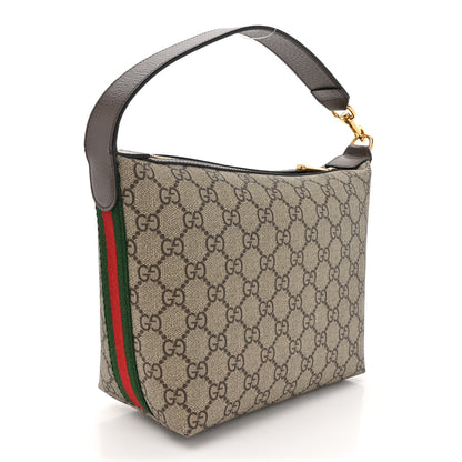 Gucci GG Supreme Monogram Textured Calfskin Web Super Mini Ophidia Shoulder Bag Beige Ebony New Acero 3 of 10