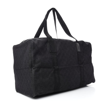 Gucci Denim Monogram Large Collapsible Carry On Duffle Black 3 of 10