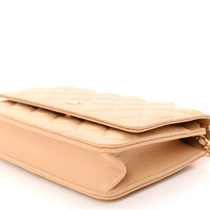 Chanel Caviar Quilted Wallet on Chain WOC Beige Clair 10 of 10