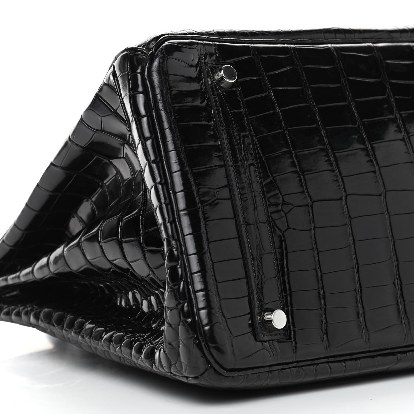 Shiny Porosus Crocodile Birkin 35 Black
