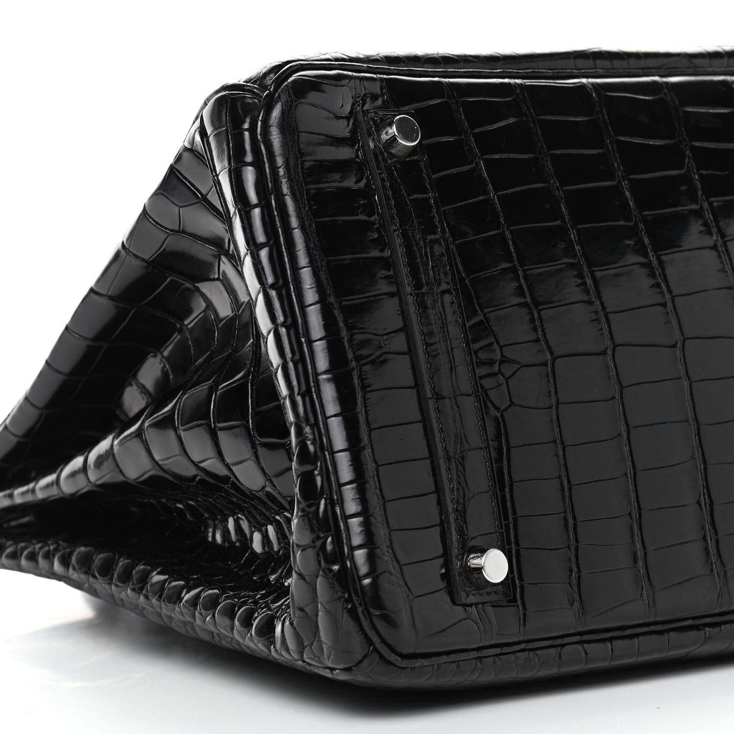Hermes Shiny Porosus Crocodile Birkin 35 Black 5 of 7