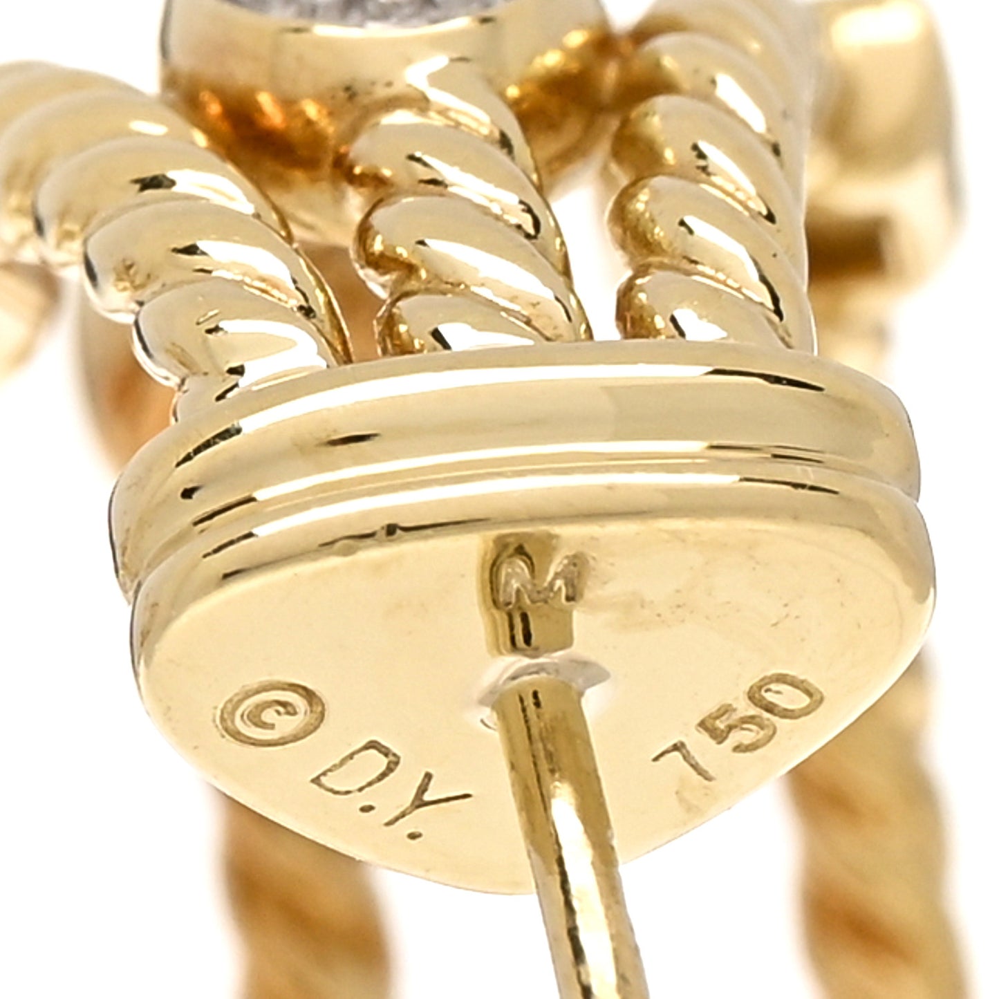 18K Yellow Gold Diamond Confetti 3 Row Earrings