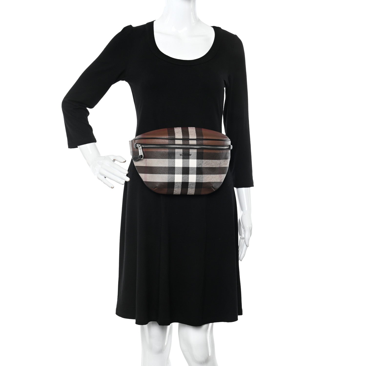 Burberry E-canvas Check Cason Bum Bag Dark Birch Brown 2 of 9