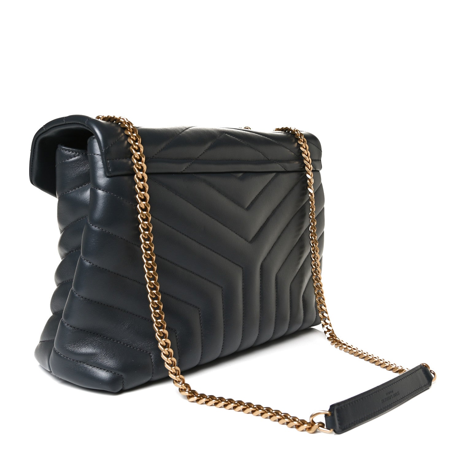 Saint Laurent Calfskin Y Quilted Monogram Medium Loulou Chain Satchel Storm 2 of 10