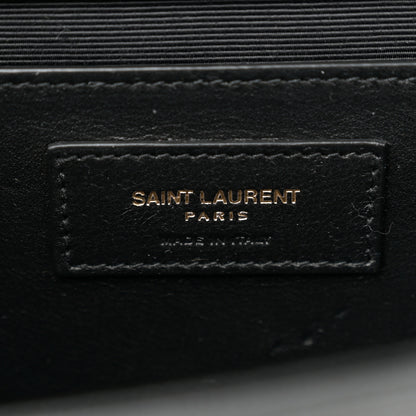 Saint Laurent Grain De Poudre Medium Classic Monogram Kate Satchel Black 6 of 10