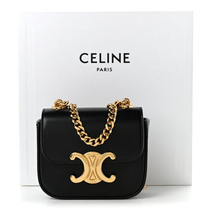 Celine Shiny Calfskin Mini Chain Claude Black 11 of 11