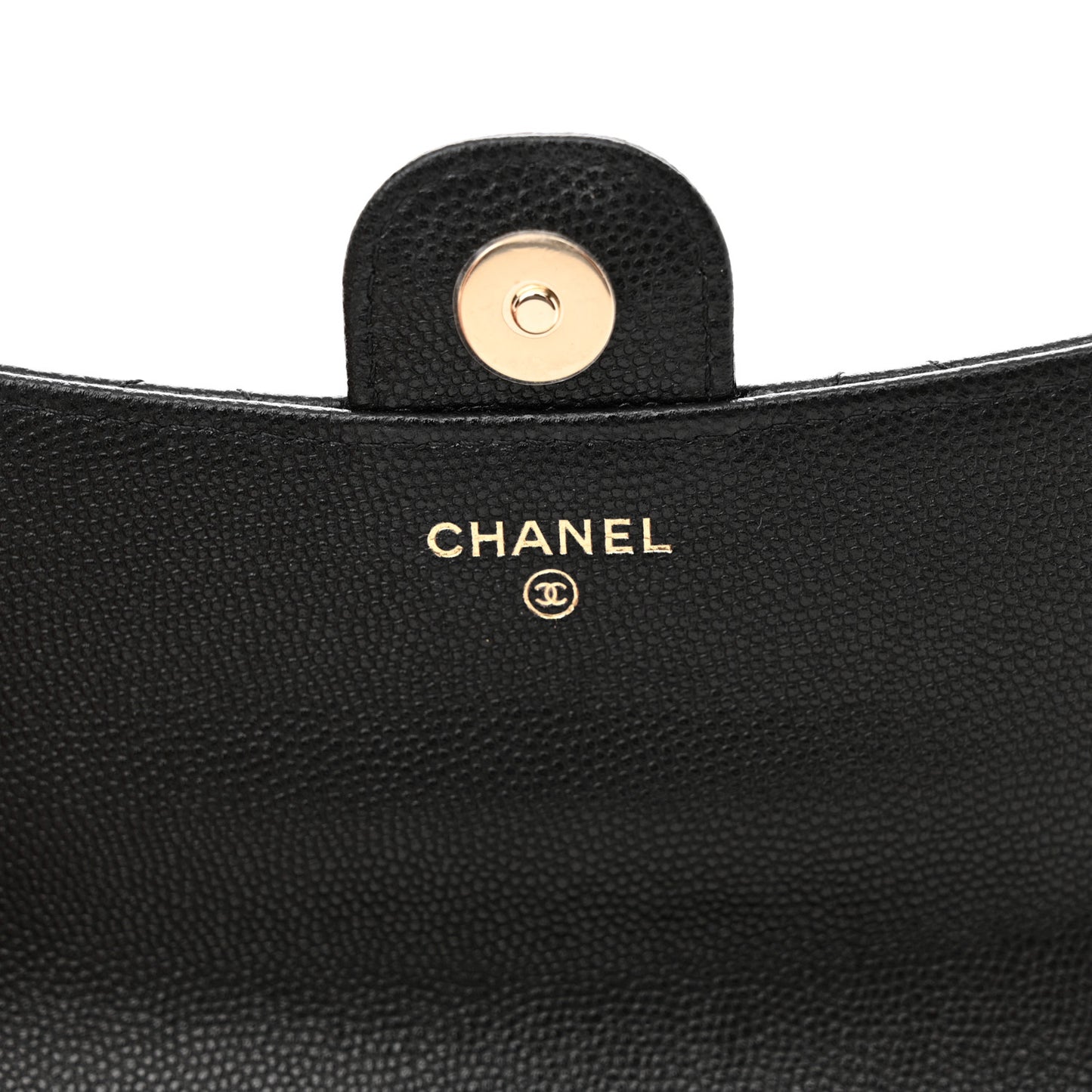 Caviar Quilted Flap Phone Holder With Chain Black