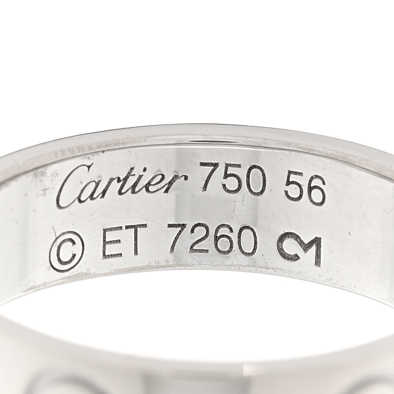 Cartier 18K White Gold 5.5 LOVE Ring 56 7.75 4 of 4