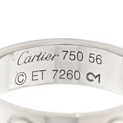 Cartier 18K White Gold 5.5 LOVE Ring 56 7.75 4 of 4
