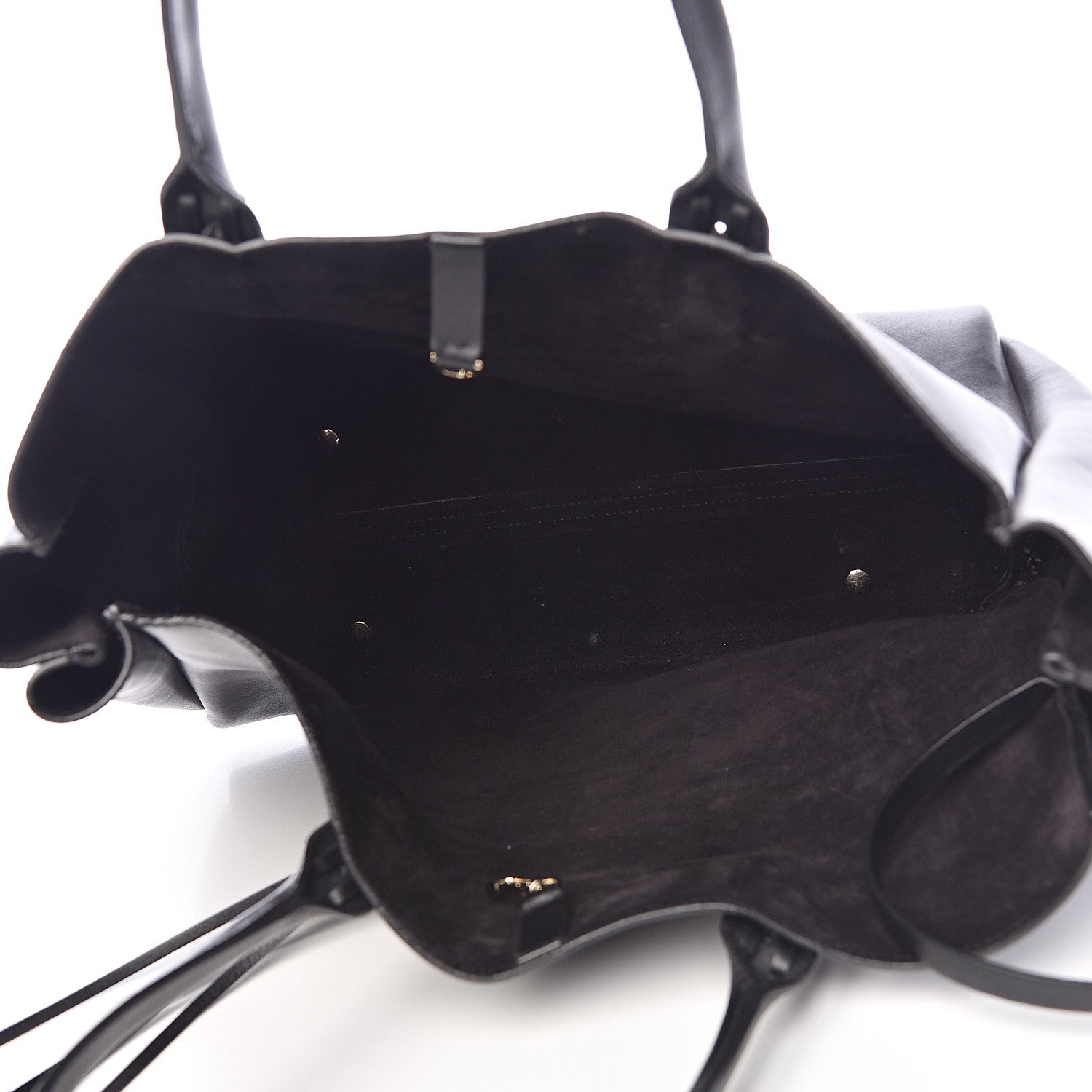 Lanvin Smooth Calfskin Small Fringe Shopper Tote Black 6 of 15